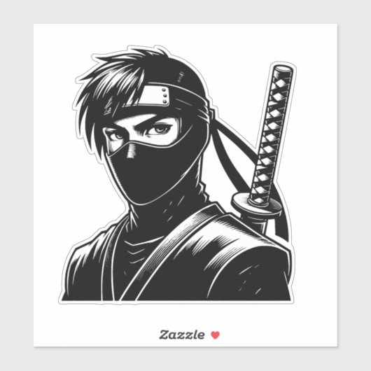 Kawaii Warrior Sticker – Cute Design (Blatt)