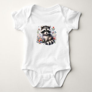 Kawaii Waschbär Waldtier Kunst Baby Strampler