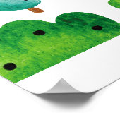 Kawaii Wasserfarbdoodles, Aufkleber fertig. Poster (Ecke)