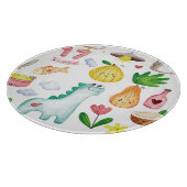 Kawaii Wasserfarbdoodles, Aufkleber fertig. Schneidebrett (Ecke)