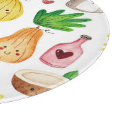 Kawaii Wasserfarbdoodles, Aufkleber fertig. Schneidebrett (Ecke)