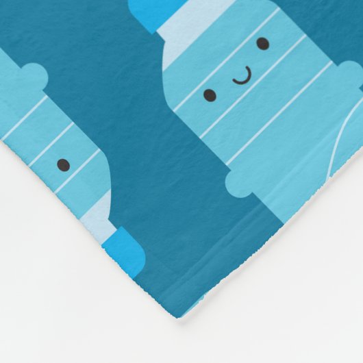 Kawaii Wasserflaschen Fleecedecke (Ecke)