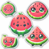Kawaii Wassermelone Aufkleber (Vorderseite)