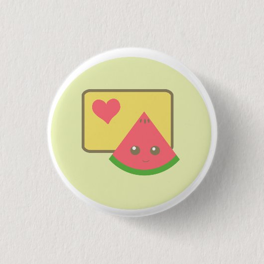 kawaii Wassermelone-Knopf-Abzeichen Button (Vorderseite)