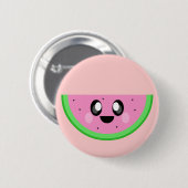 Kawaii Wassermelone niedliche Happy Gesichtsausdru Button (Vorne & Hinten)