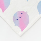Kawaii Watercolor Ghosts (Einhorn) Fleecedecke (Ecke)