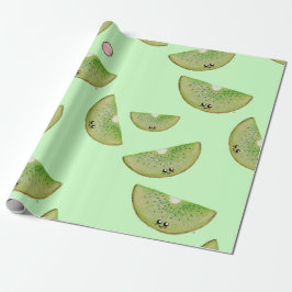 Kawaii Watercolor Kiwi Geschenkpapier