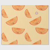 Kawaii Watercolor Orange Geschenkpapier (Flach)