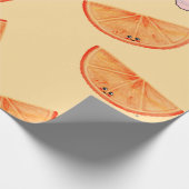 Kawaii Watercolor Orange Geschenkpapier (Ecke)