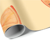 Kawaii Watercolor Orange Geschenkpapier (Rolleneckpunkt)