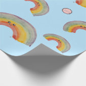 Kawaii Watercolor Rainbow Geschenkpapier (Ecke)