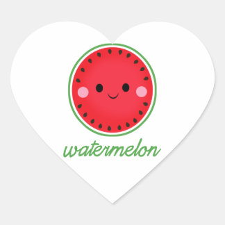 Kawaii Watermelon Herz-Aufkleber