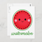 Kawaii Watermelon Postkarte (Vorne/Hinten)