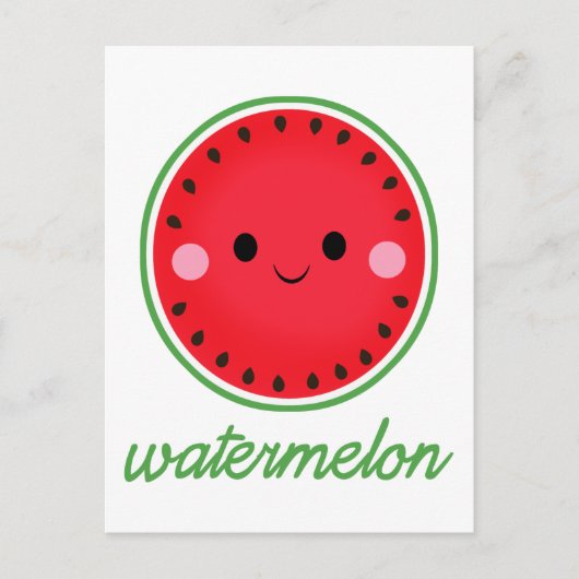 Kawaii Watermelon Postkarte (Vorderseite)