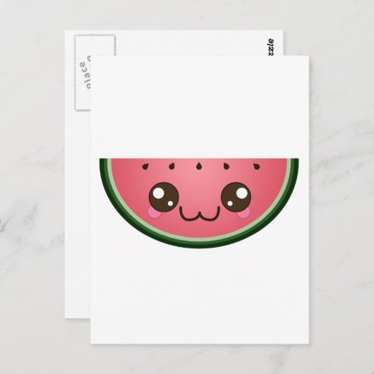 Kawaii Watermelon Postkarte (Vorne/Hinten)