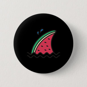 Kawaii Watermelon Shark Fin Funny Family Sommer VK Button