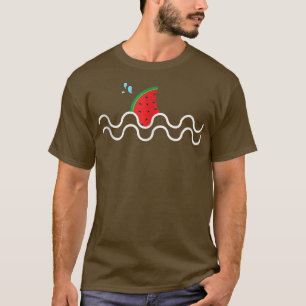 Kawaii Watermelon Shark Fin Tropisches Obst Sommer T-Shirt