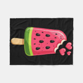 Kawaii Watermelon Slice Popsicle Summer Vacation F Fleecedecke (Vorderseite (Horizontal))