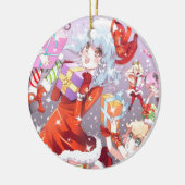 Kawaii Weihnachten Keramikornament (Links)