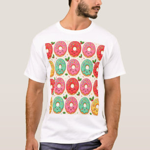 Kawaii Weihnachtsdonuts-Muster T-Shirt