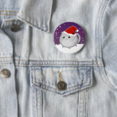 Kawaii Weihnachtsgraue Tabby-Miezekatzekatze Button (Beispiel)