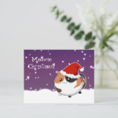 Kawaii Weihnachtskaliko-Miezekatzekatze Feiertagspostkarte (Stehend Vorderseite)