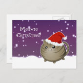 Kawaii-Weihnachtskatze Feiertagspostkarte (Vorne/Hinten)
