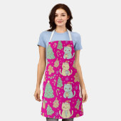 Kawaii Weihnachtskatzen Backapron Schürze (Getragen)