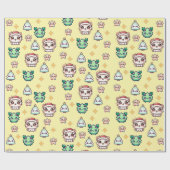 Kawaii Weihnachtskatzen & Sternen Umschlagpapier Geschenkpapier (Flach)