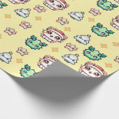 Kawaii Weihnachtskatzen & Sternen Umschlagpapier Geschenkpapier (Ecke)