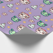 Kawaii Weihnachtskatzen & Sternen Umschlagpapier Geschenkpapier (Ecke)