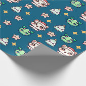 Kawaii Weihnachtskatzen & Sternen Umschlagpapier Geschenkpapier (Ecke)