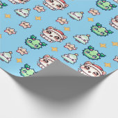 Kawaii Weihnachtskatzen & Sternen Umschlagpapier Geschenkpapier (Ecke)