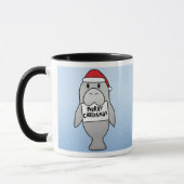 Kawaii Weihnachtsmanatis Tasse (Links)