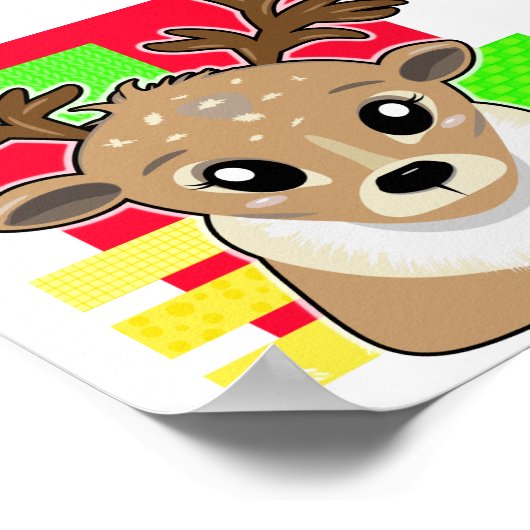 Kawaii-Weihnachtswild Poster (Ecke)