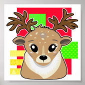 Kawaii-Weihnachtswild Poster (Vorne)