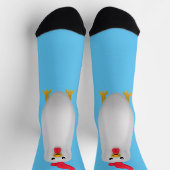 Kawaii Weißhühnchen / Rooster Socken (Oben)