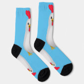 Kawaii Weißhühnchen / Rooster Socken (Rechts)
