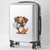 Kawaii Welpe blasen Aufkleber (Koffer)