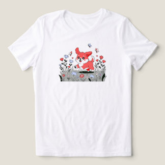 "Kawaii Welpe mit Schmetterlingen | NUR WEISS Tri-Blend Shirt