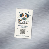 Kawaii Welpe qr Code Hundgrooming Magnetische Visitenkarte (Beispiel)