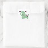 Kawaii-Welpe Quadratischer Aufkleber (Tasche)