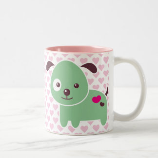 Kawaii Welpe Zweifarbige Tasse