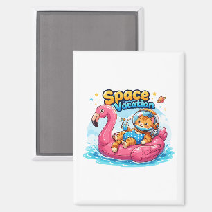 Kawaii Weltraumkatze Urlaubsdesign Magnet