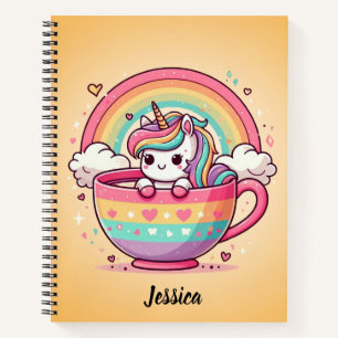 Kawaii Whimsical Rainbow Unicorn-Notebook Notizblock