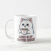 Kawaii White Cat Coffee Mug Kaffeetasse (Links)