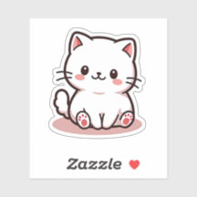 Kawaii White Kitten mit rosa Wangen