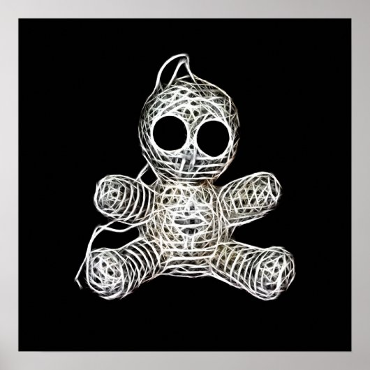 Kawaii White Voodoo Doll Funny Magic Toy Poster (Vorne)