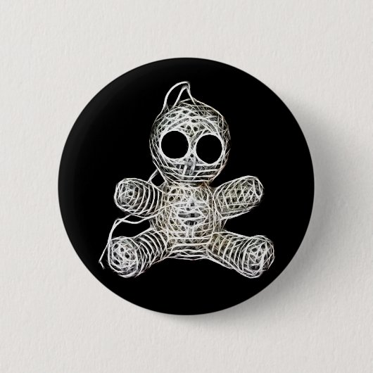 Kawaii White Voodoo Puppe Funny Magic Spielzeug Button (Vorderseite)