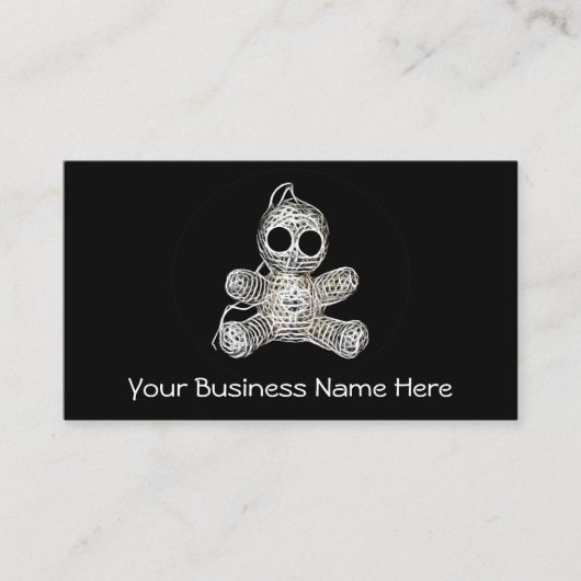 Kawaii White Voodoo Puppe Funny Magic Spielzeug Visitenkarte (Vorderseite)
